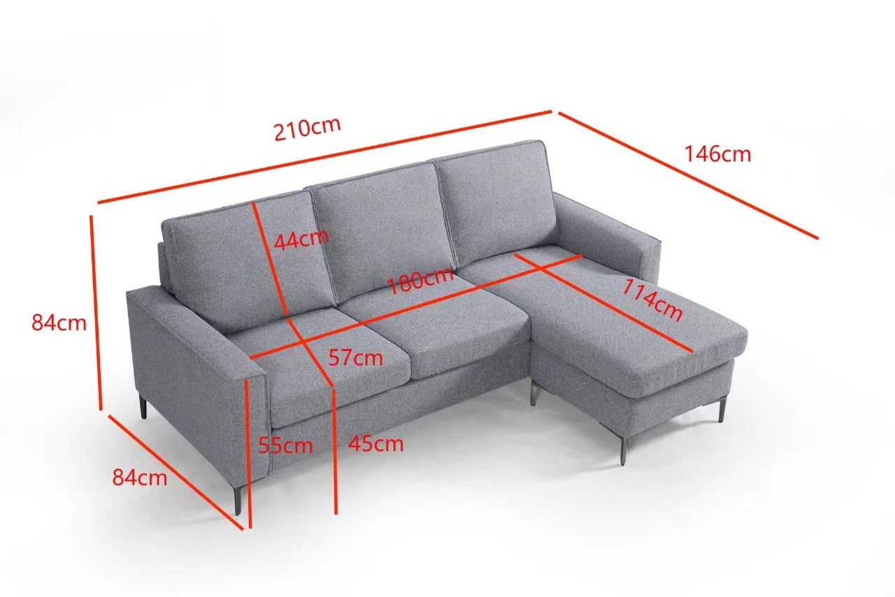 MILA LOUNGE WITH REVERSIBLE CHAISE