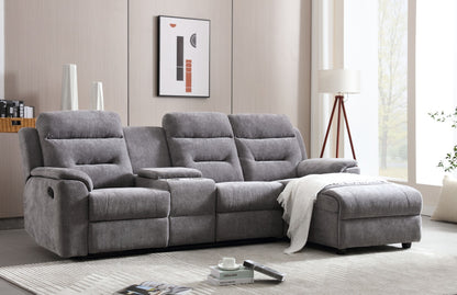 KURT 2 SEATER CHAISE WITH CONSOLE